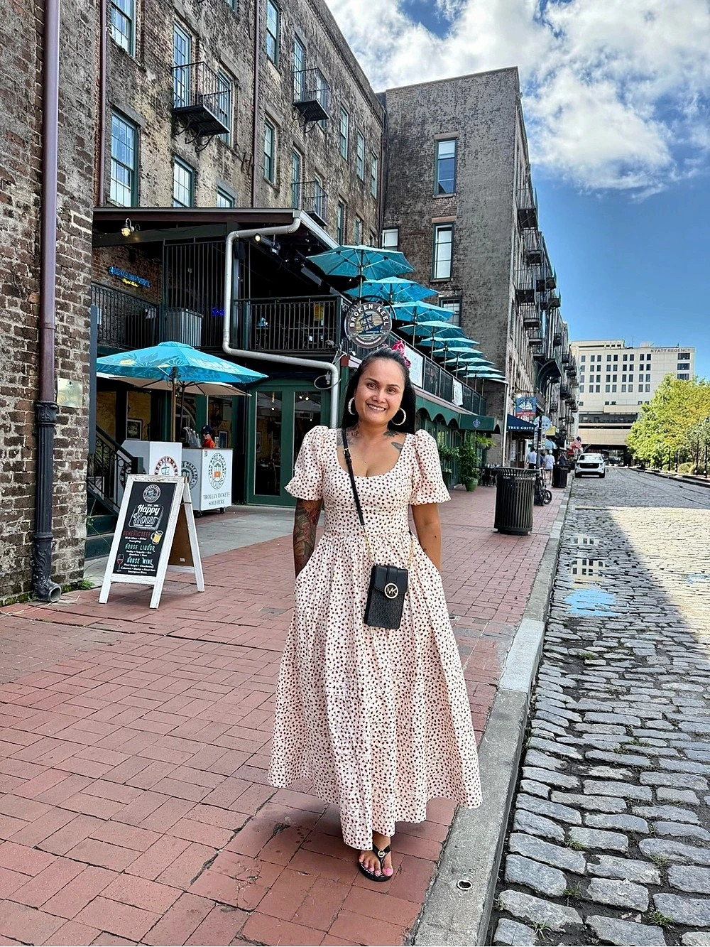 Puff sleeves midi Dress Like New